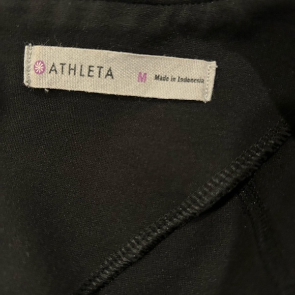 Athleta black A line zipper back spandex stretch Dress - Picture 5 of 7